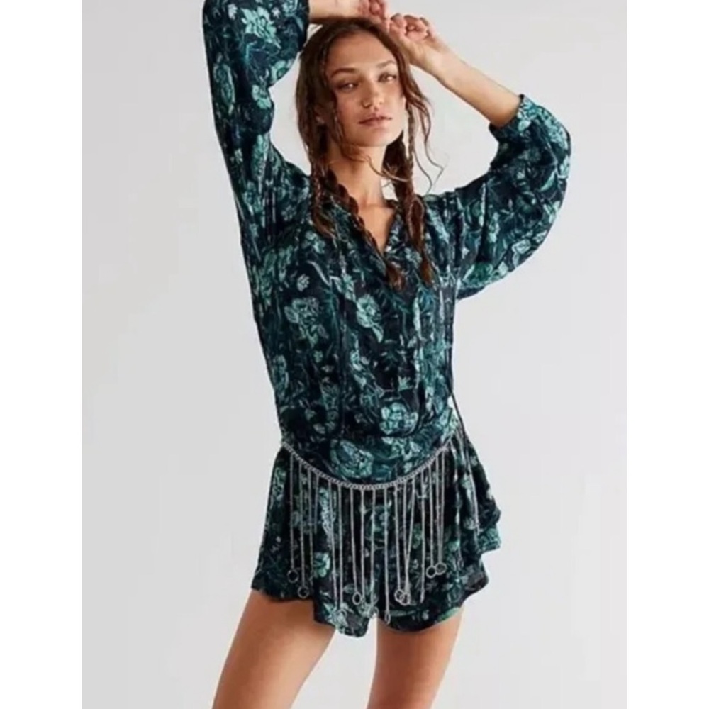 Free People NWOT Dance Til Dawn Romper Black Motif S - Picture 2 of 11